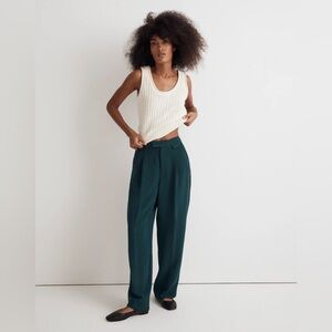 NWT Madewell The Rosedale High-Rise Straight Pant in Crepe Smokey Spruce Green 0